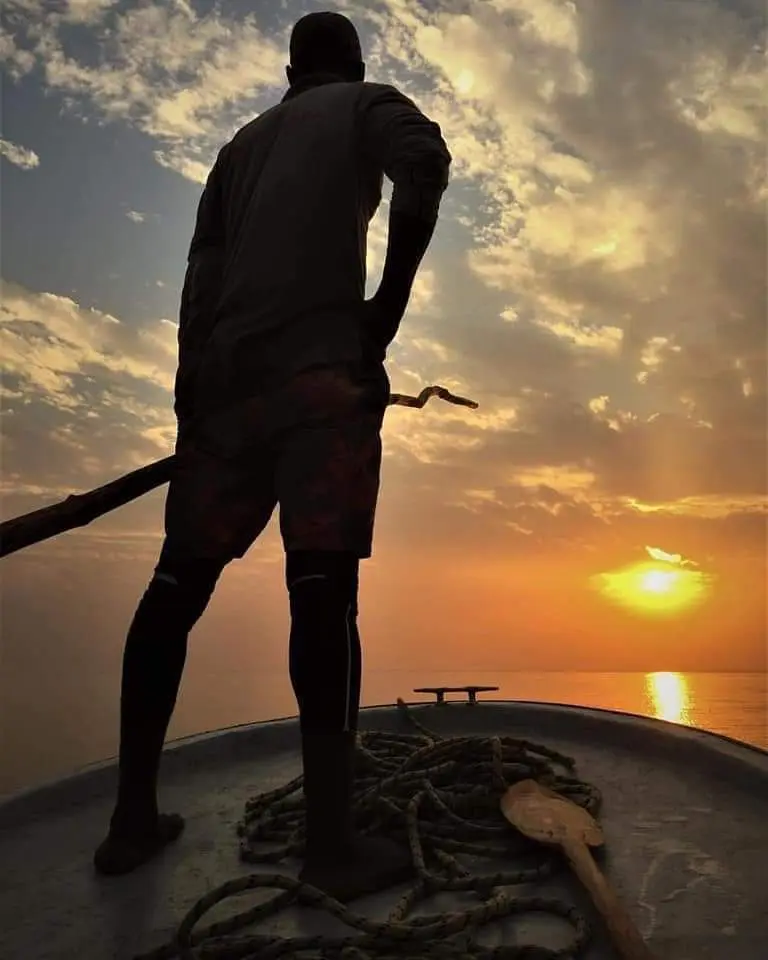 Boat at sunset