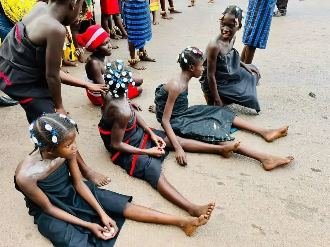 Dance troupe resting